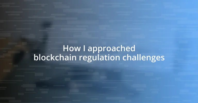 How I approached blockchain regulation challenges