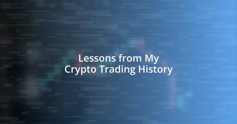 Lessons from My Crypto Trading History