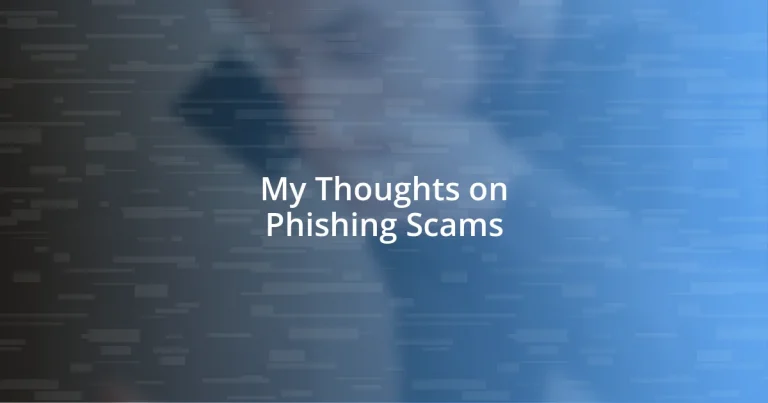 My Thoughts on Phishing Scams